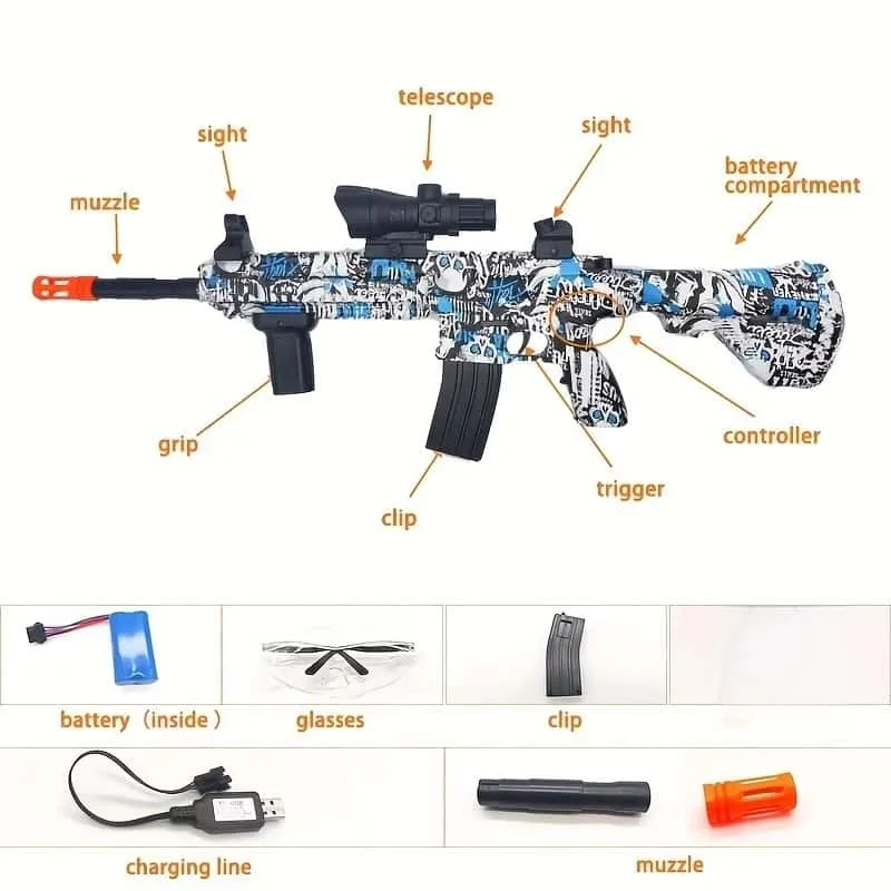 Pistolet jouet de Camouflage M416, automatique et manuel, boule de Gel, blaster avec portée, jeu de plein air