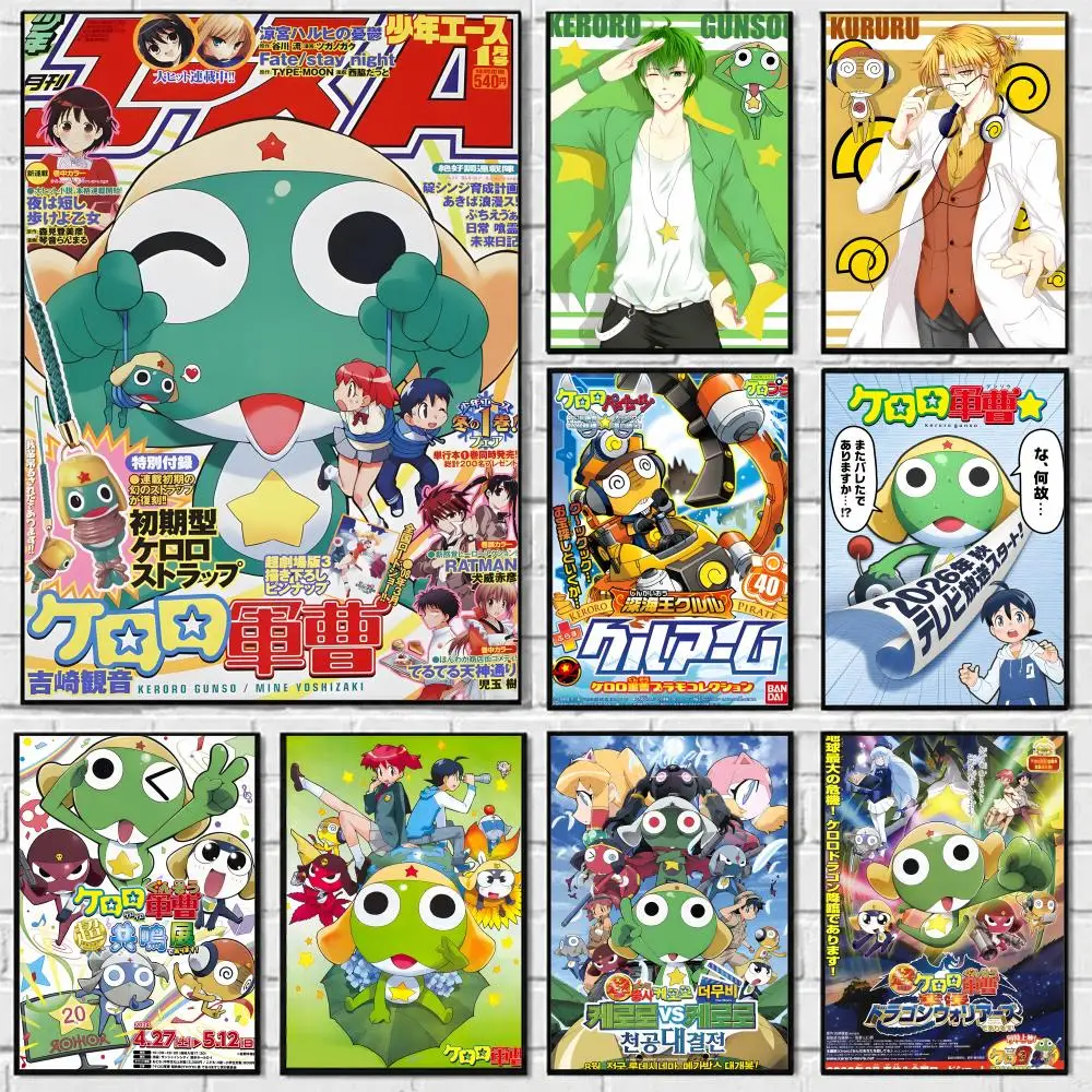 K-Keroro G-Gunsou Frog Poster Self-adhesive Art Waterproof Paper Sticker Coffee House Bar Room Wall Decor