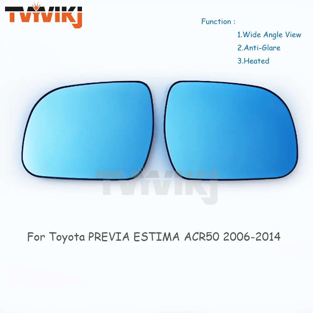 1 pair Side Rearview Mirror Blue Glass Lens LED indicator For Toyota Previa ESTIMA ACR50 2006-2014 Wide Angle View anti glare