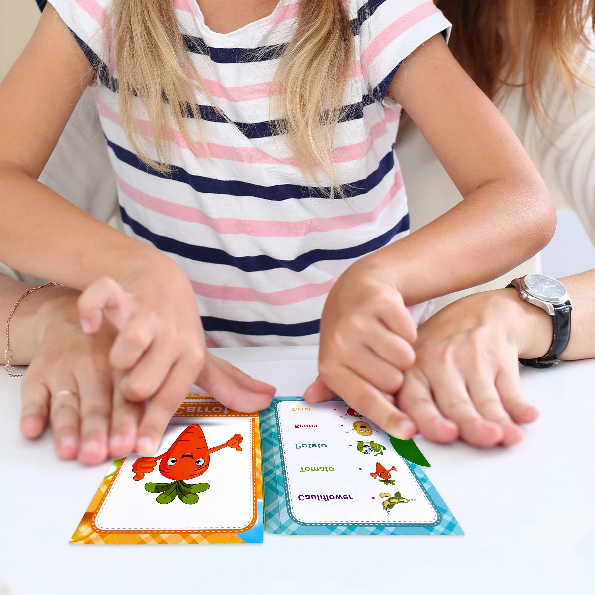 Set Of 9 Book English Folding Books For Children Educational Learning Storybook About Animals/vehicles/fruits For 3-8 Years Old