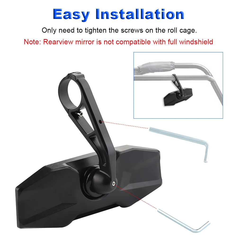 

UTV Center Rear View Mirror For Polaris General RZR Ranger 570 900 1000 XP Convex Rearview Mirror Roll Bar Replacement 2881540