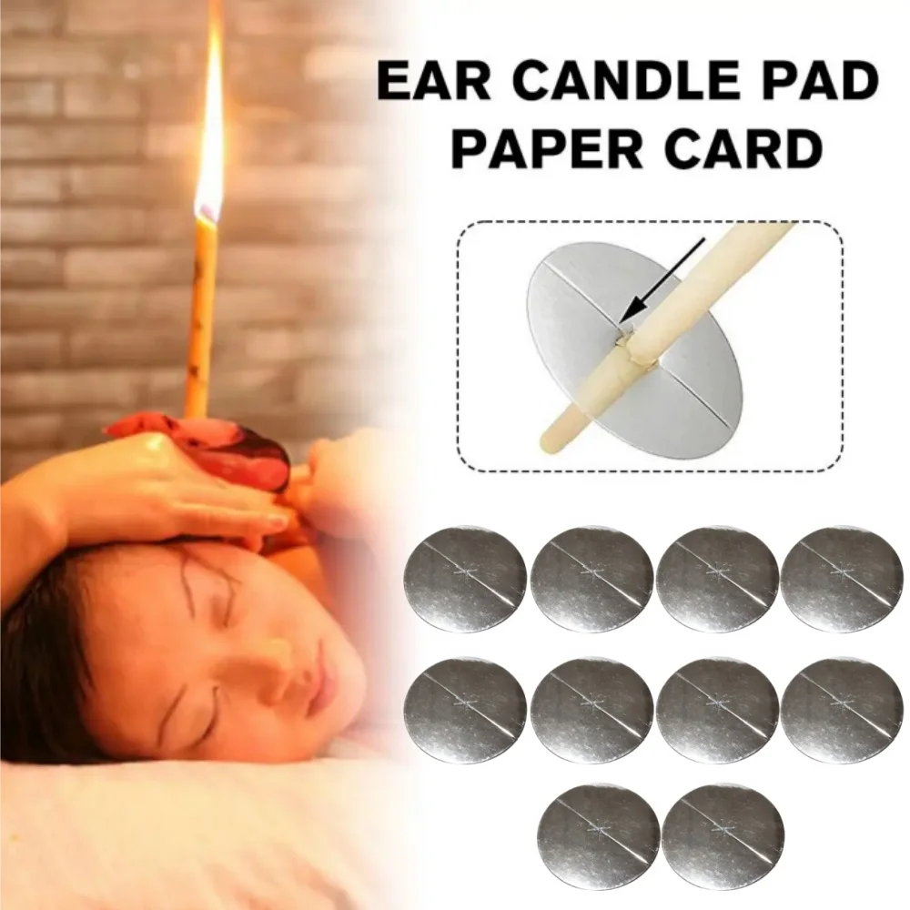 

10pcs Beeswax Candle Protectors Personal Ear Care Disk Protective Ear Care Candle Protective Disk Ear Candle Pad Tray