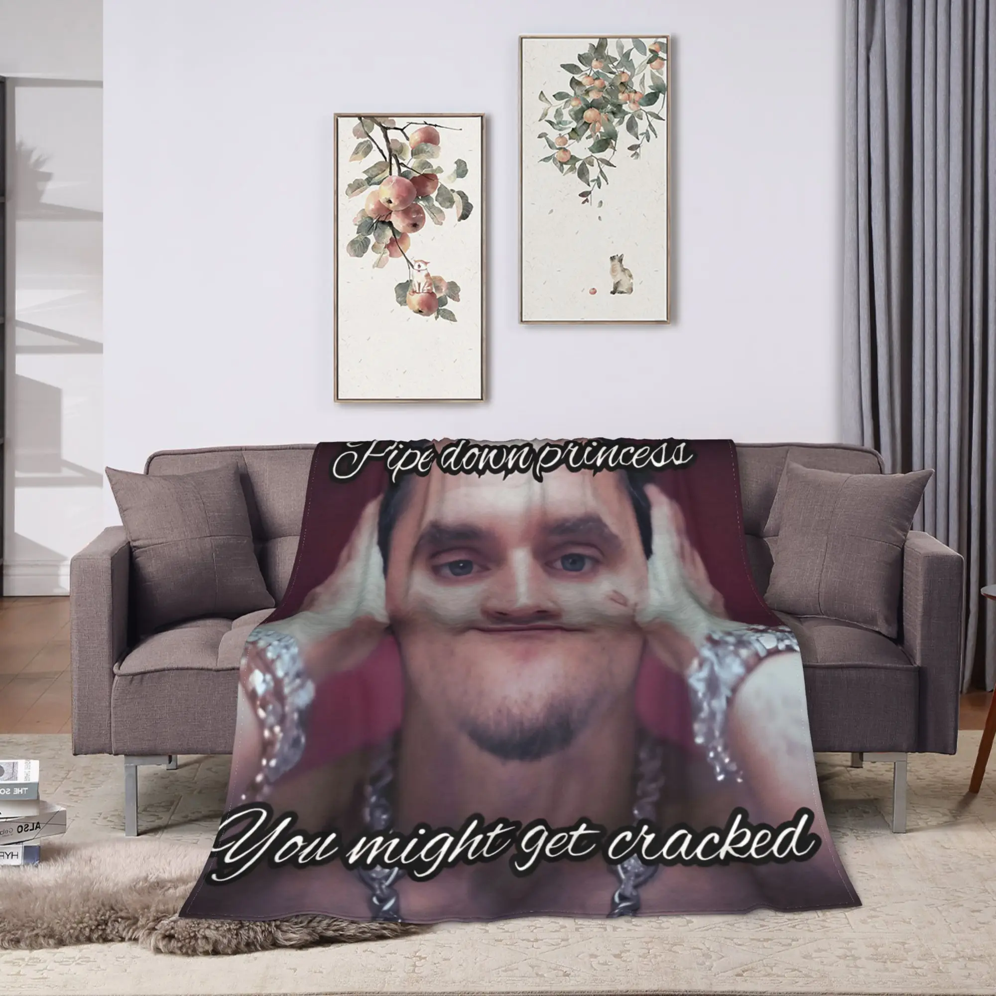 Cozy Bedding Throws Camping C-Charlie Kirk Face Rapper Meme Blanket  Flannel Bedspread For Sofa Home Funny Sofa Bed Cover
