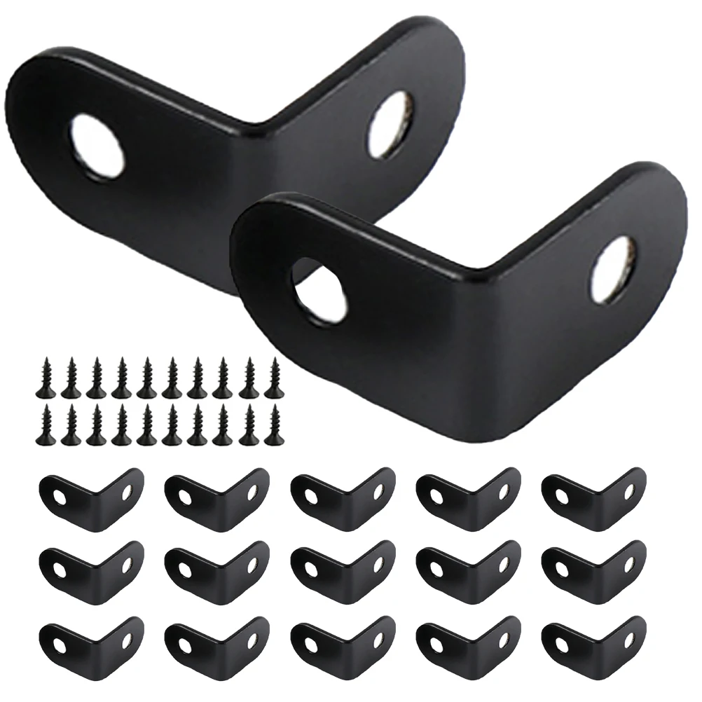 

20 Pcs Stainless Steel Corner Brackets 16x30x2mm Coated Thickened L Shape for Wood Furniture Hardware Shelf