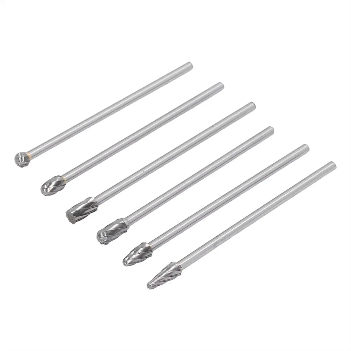 cnim-6個入りタングステンカーバイドバーセット、シリンダーヘッドポーティングキット、木工用回転研削工具、穴あけ彫刻用