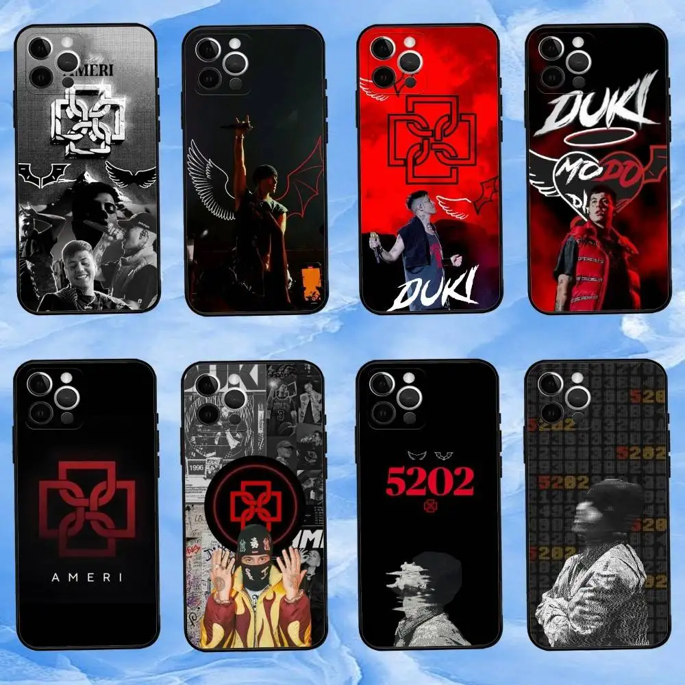 

D-Duki Ameri 5202 Phone Case For iPhone 17,16,15,14,13,12,11 Plus,Pro Max,XS,Soft Silicone Black Cover