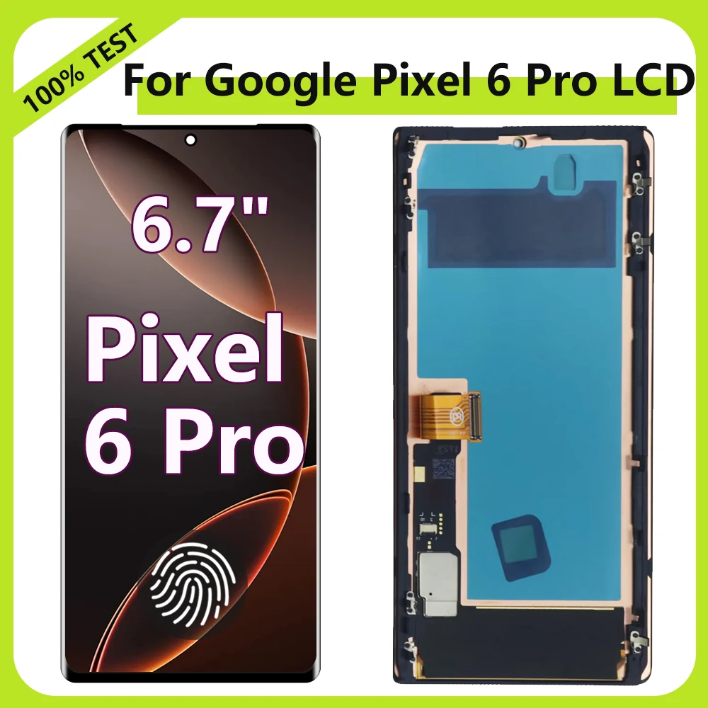 شاشة عرض LCD Pixel 6 Pro Super AMOLED لهاتف Google Pixel 6 Pro GLUOG G8VOU شاشة LCD مع مجموعة محول رقمي لشاشة تعمل باللمس