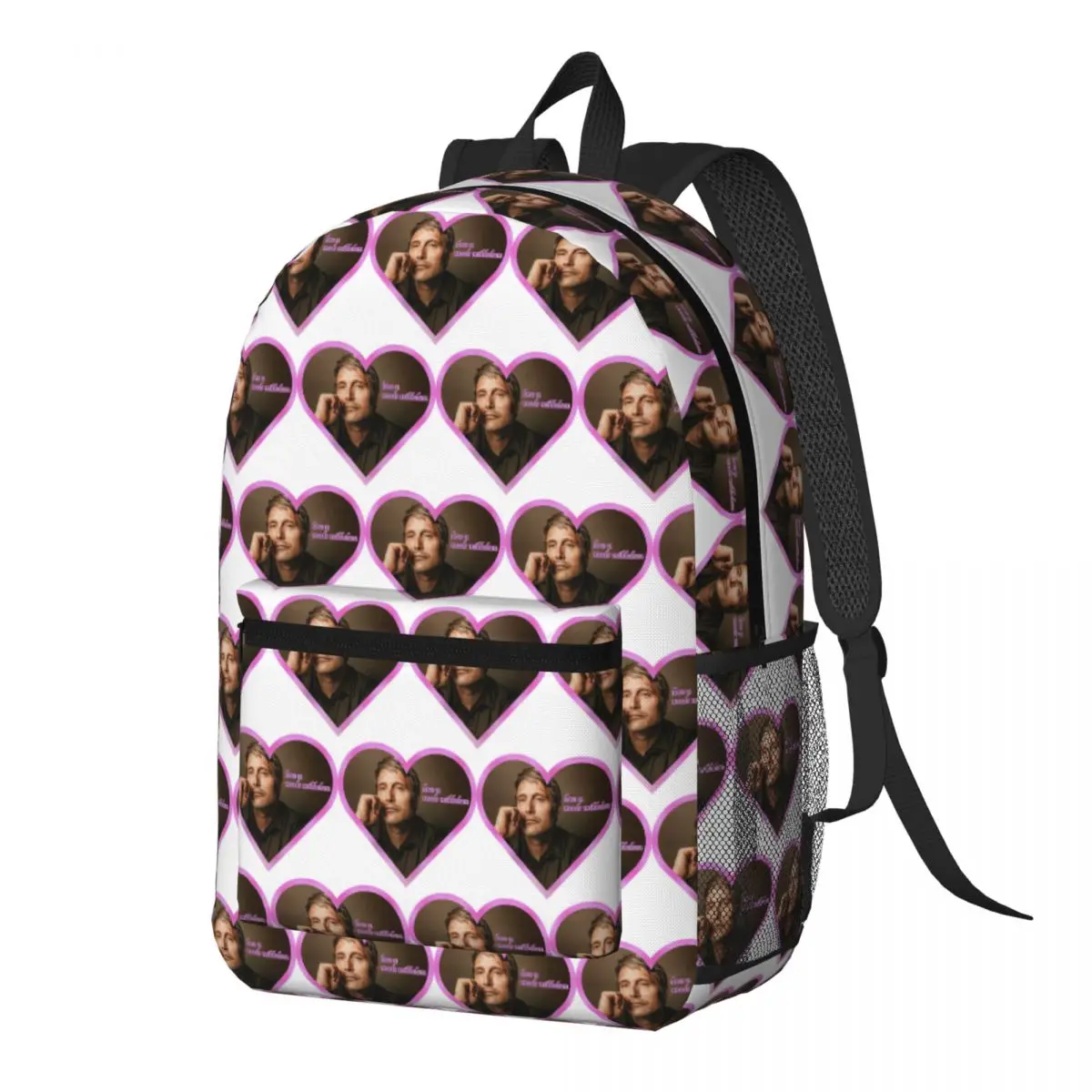 Mads Actor Mikkelsen Backpack Daypack Large Capacity Children BookBag School Bag Shoulder Bags for Men Women