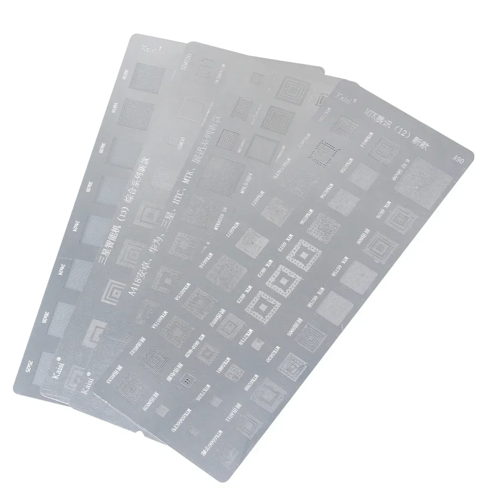 Kaisi 4PCS Universal BGA Reballing Stencil สําหรับ MTK Huawei Xiaomi MSM CPU น Power IC ปลูกบัดกรีสุทธิ