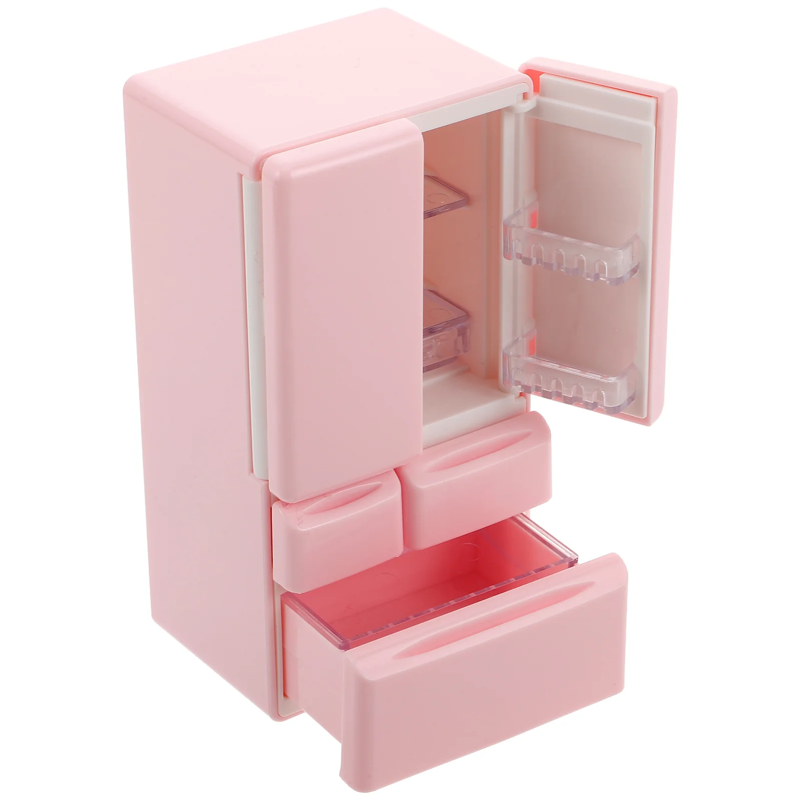 Mini Furniture Small Refrigerator for Room Miniature Pretend Play Fridge Plastic