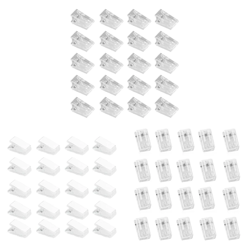 20Pc/lot Plastic Card Clips Handy Paper Holder Multipurpose Plastic Craft Quilting Binding Clips for Sewing and Crafting