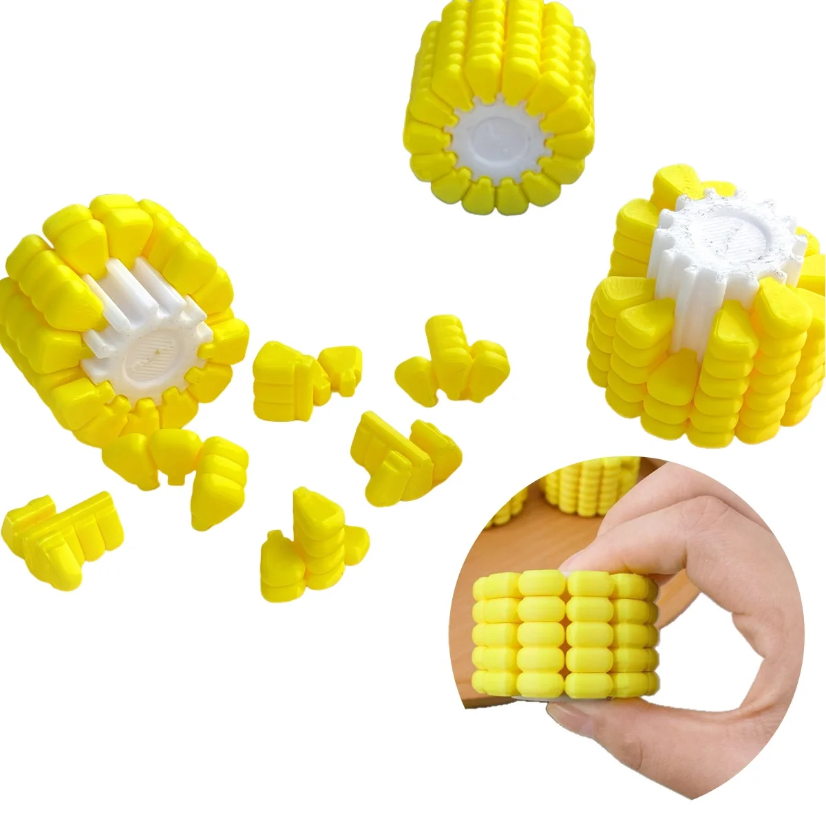 Funy impressão 3d cubo mágico de milho alívio do estresse brinquedos tetris quebra-cabeça originalidade se tornou brinquedos de desenvolvimento de queima cerebral