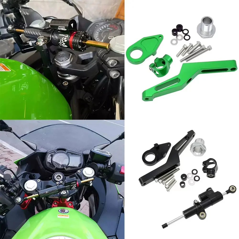 

For Kawasaki Ninja ZX6R ZX636 ZX6R/ABS 2009-2019 Motorcycle Damper Shock Absorber Stabilizer Steering Dampers Bracket Semspeed