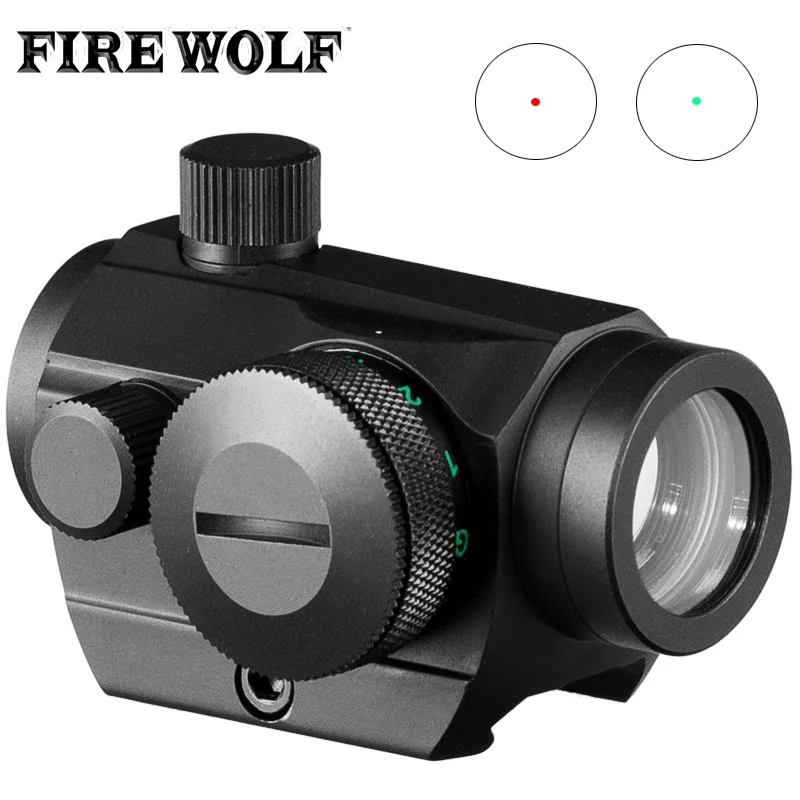 

FIRE WOLF Tactical Holographic Red Green Dot Sight Rifle Scope Project Picatinny Rail Mount 20mm with Laser QD Red Dot Sight