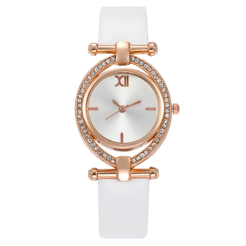 

Часы овальные с бриллиантами, часы с ремнем в римском масштабе, женские часы