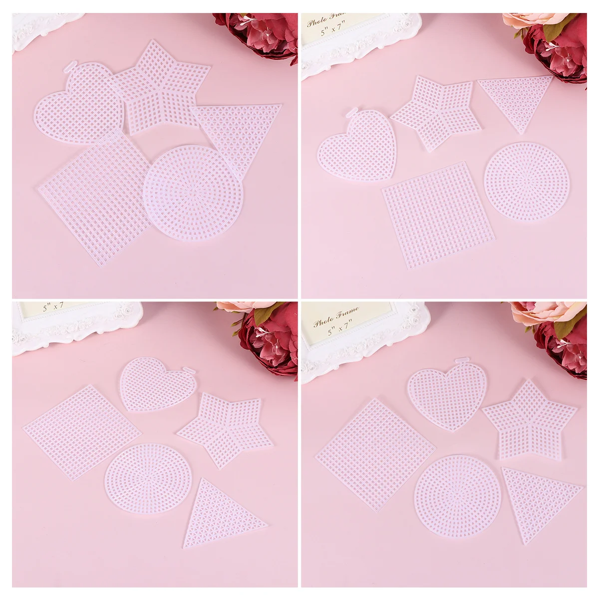 50 قطعة من أوراق التثبيت البلاستيكية عبر غرزة شبكة للتطريز الحرفية للأطفال والكبار لوحة بطانة متعددة الأغراض هدية مصنوعة يدويًا