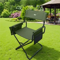 Camping Directors Chair Heavy Duty Oversized Portable Folding Chair Pocket for  Fishing Trip Picnic Outdoor Foldable Camp Chair