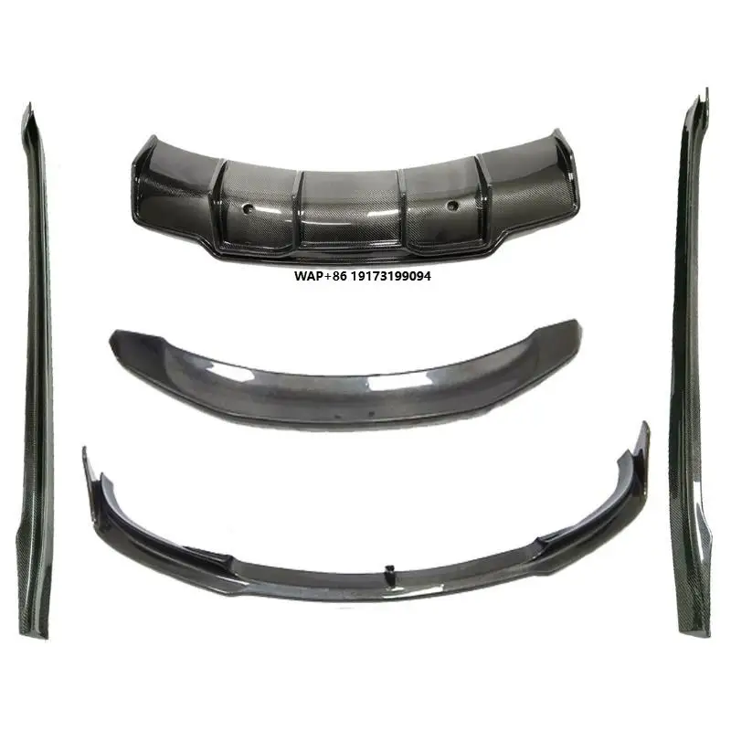 

New High Quality Model3 V Style Carbon Fiber Front Lip Rear Diffuser Side Skirt Screw-On Kit Parts for Model 3