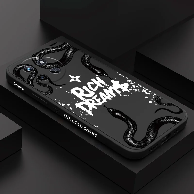

Coiled Snake Phone Case For OPPO Realme 14 13 12 11 10 9 9i 8 8i 7 Pro Plus C35 C21Y C25Y C25 4G 5G Liquid Silicone Cover