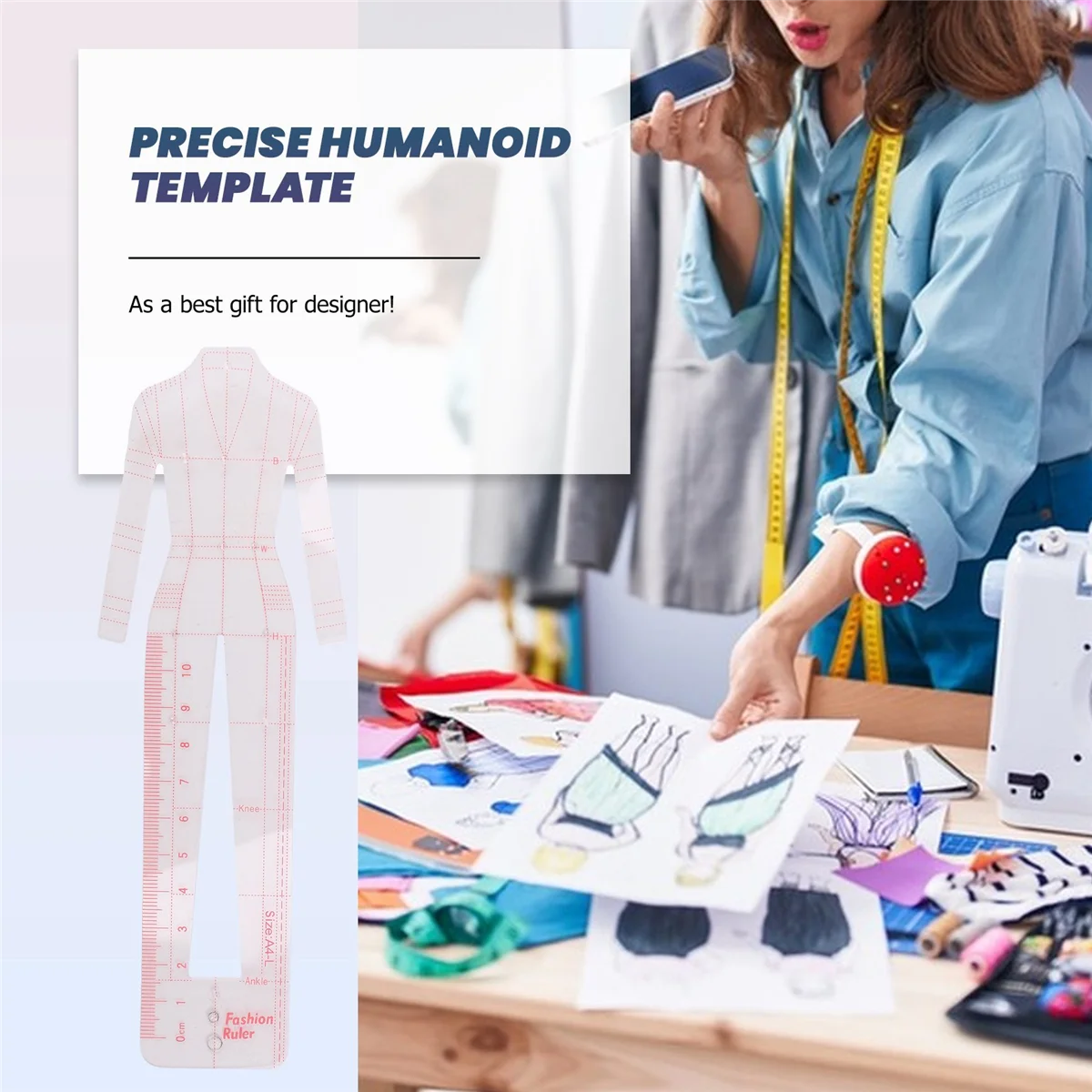 ABZL Fashion Illustration Rulers Sketching Templates Ruler Sewing Humanoid Patterns Design Clothing Measuring,Combination