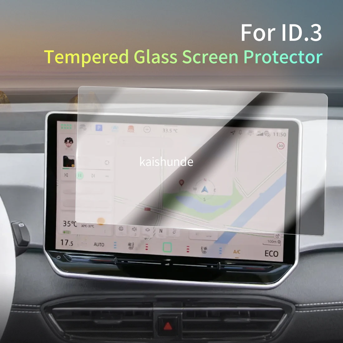 

Car Stickers Meters Protector For 2025 public ID.3 Tempered Glass Protective Film Display Navigation Vehicle Accessories