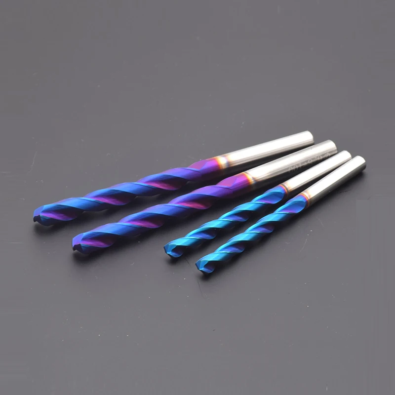 HRC65 Solid Carbide Twist Drill 150MM Blue Coated 1mm-12mm CNC machinery Tool Hard Metal Steel Drilling 1PCS   Hole Processing