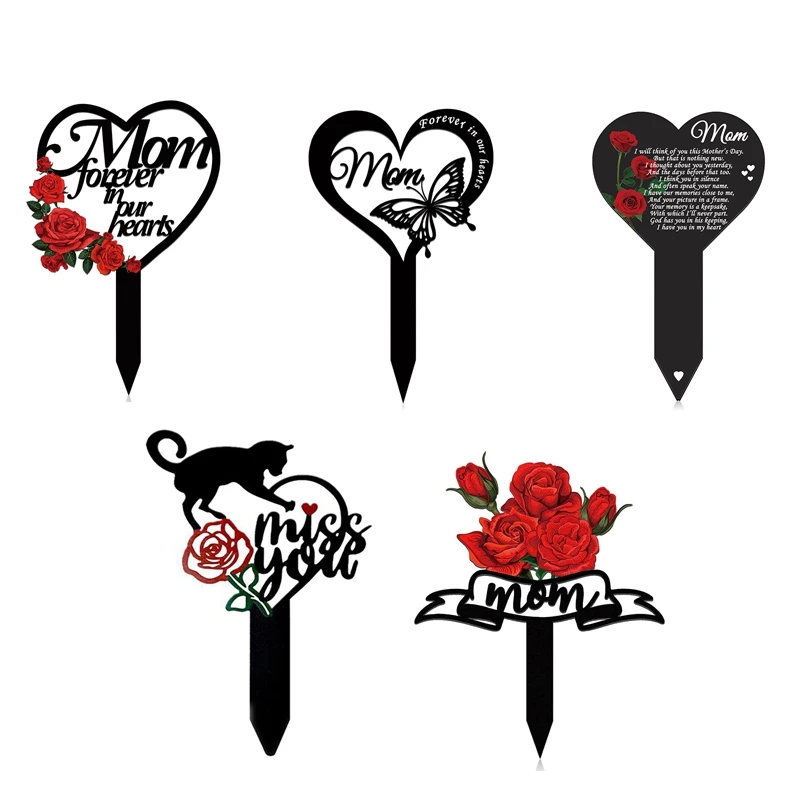 

Wrought Iron Heart-shaped Cemetery Memorial Stakes Grave Memorial Plaques Grave Markers Outdoors Yard Cemetery Decoration