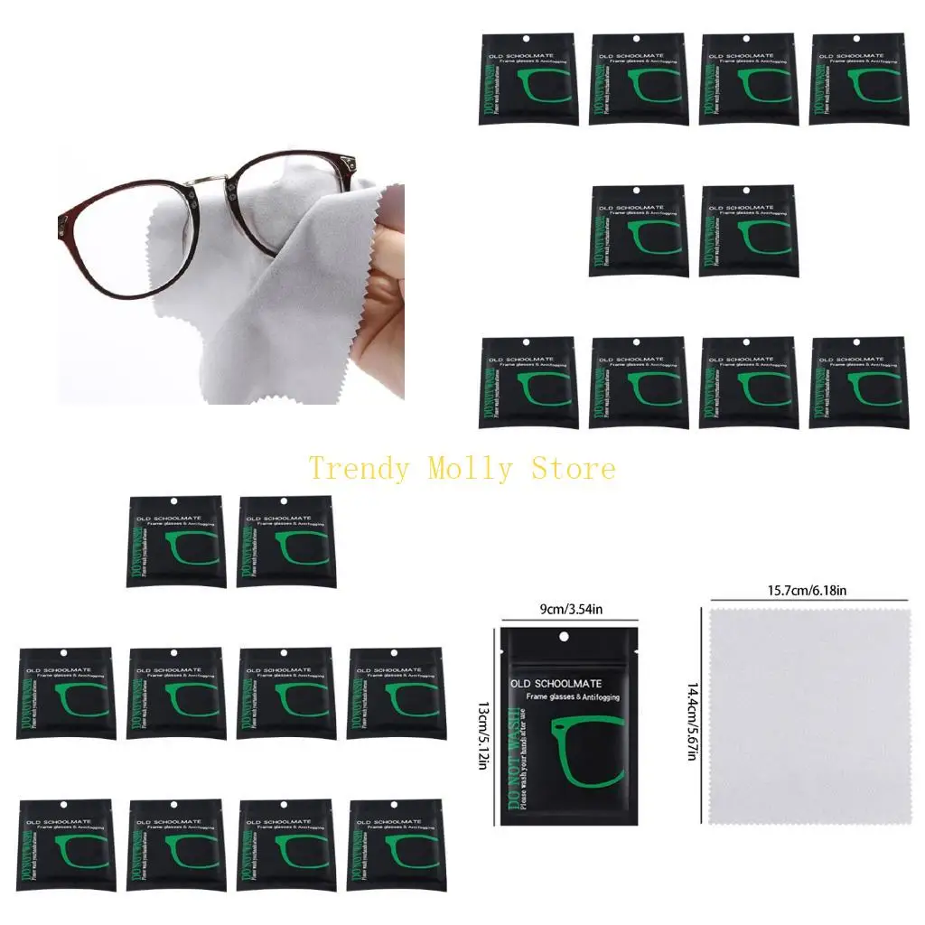 N5KB 10Pieces SelfSealing Microfiber Cloths Cleaning Wipes With AntiFog Protections F