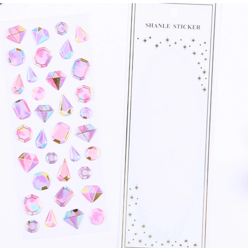 

2 Sheets Crystal Diamond Sticker Stickers DIY Photo Album Decor Stereo Epoxy Scrapbooking Mobile Shell Decoration