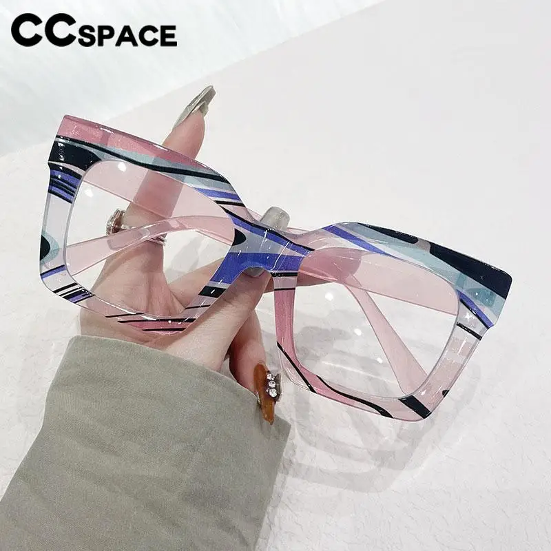 R57508 Stylish Square Color-Blocked Reading Glasses Women Casual Optical Presbyopia Eyeglasses Diopter +50+100+150+200+300+350