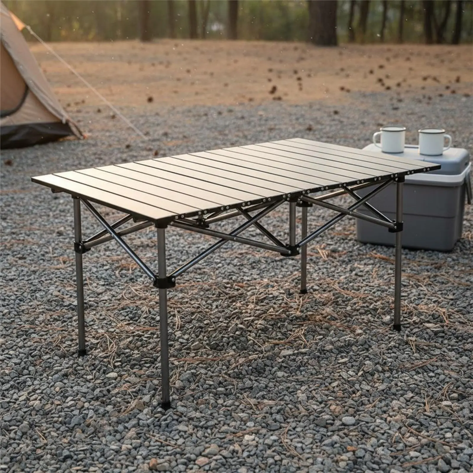 Portable Camping Table and Chairs Foldable Folding Camp Chair Table Set Outdoor Furniture Heavy Duty Non-Slip Feet