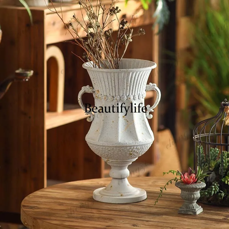 New French retro high-end vase indoor simple flower arrangement flower pot ornament studio photography props ornament