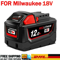 For Milwaukee M18 Battery 18V 12.0Ah 9.0Ah Replacement Lithium Battery for Milwaukee M18 48-11-1815 48-11-1850 2604-22 Battery