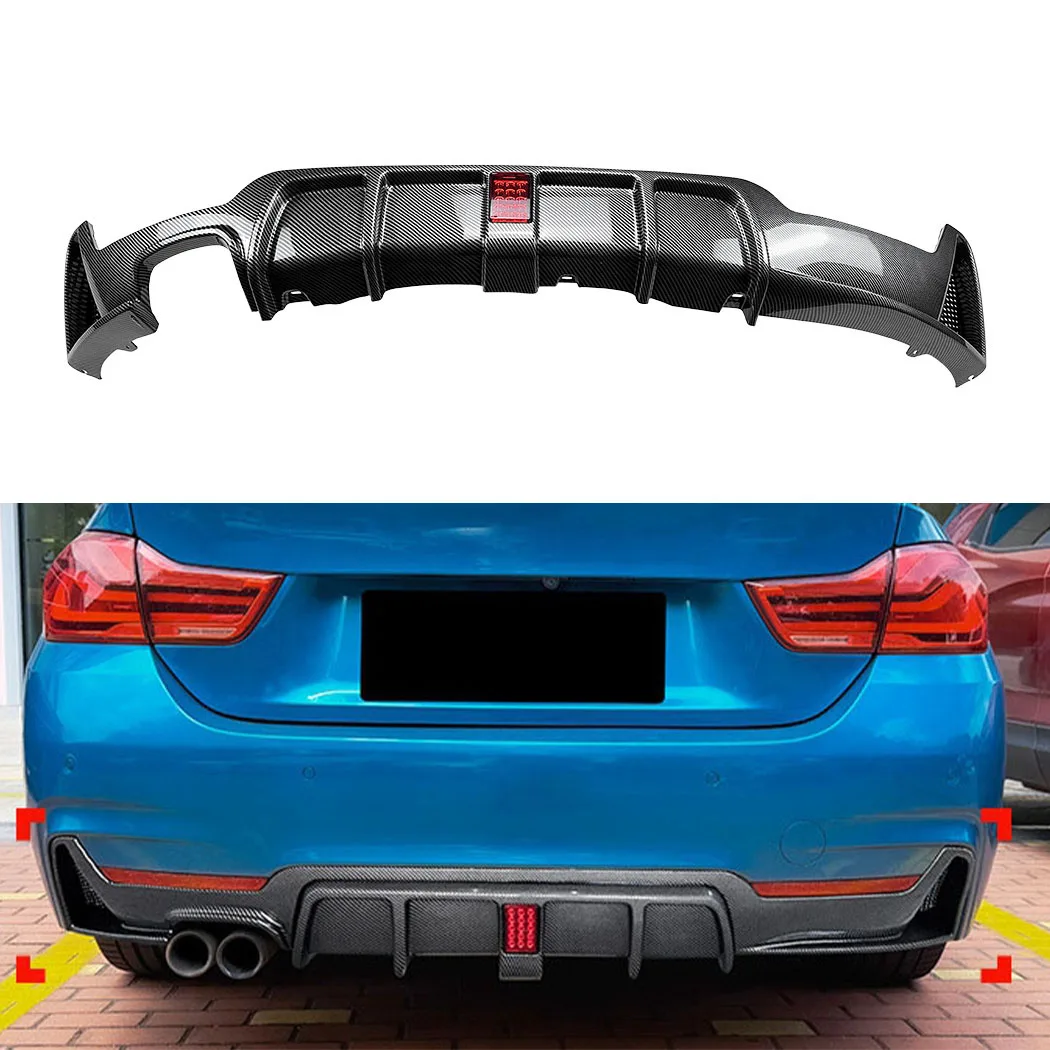 

Rear Bumper Diffuser Lip Spoiler Splitter Protector For BMW 4 Series F32 F33 F36 M Sport 2014 2015 2016 2017 2018 2019 2020