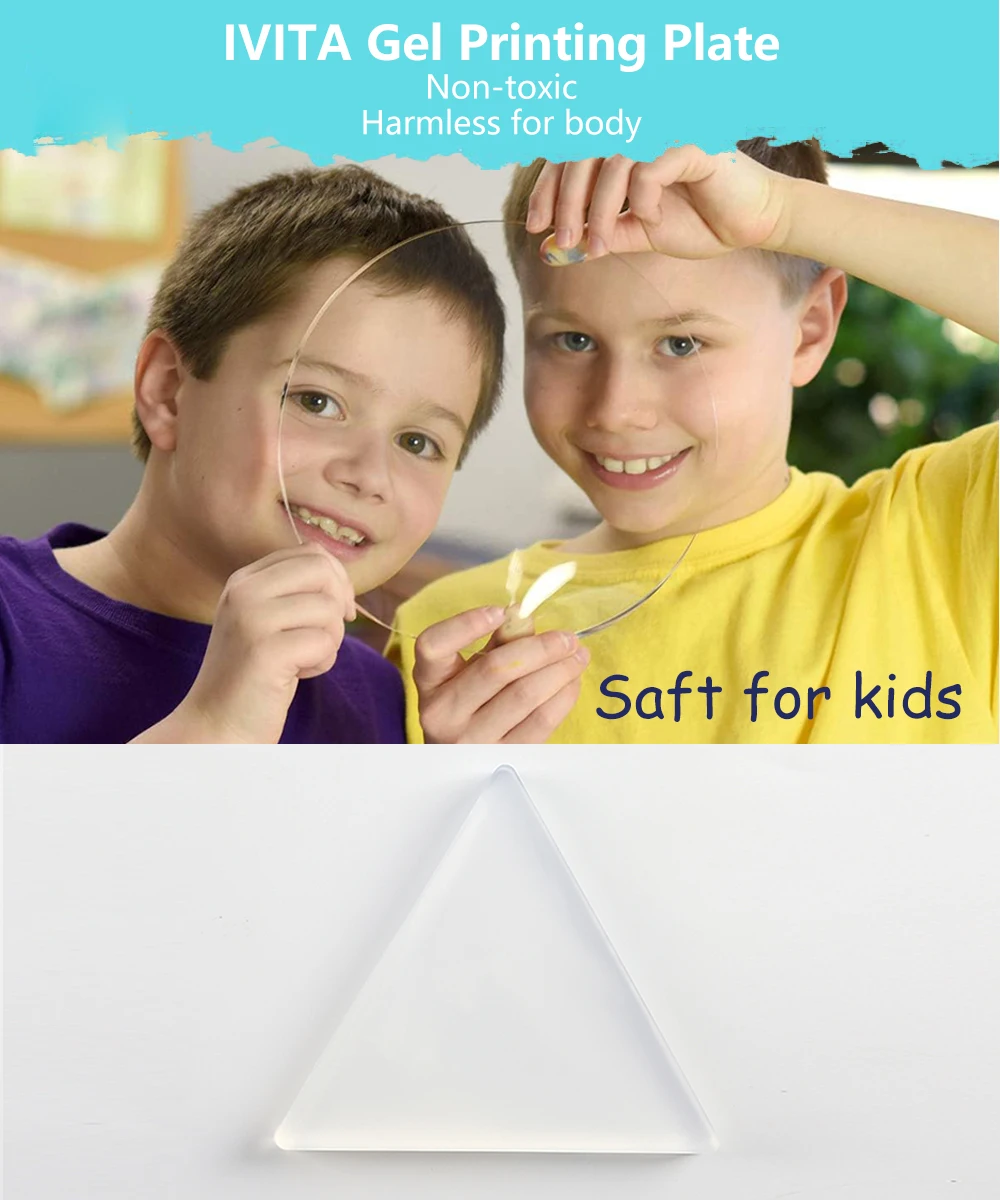 

IVITA 100% Gel Press Monoprinting Print Plate Gel Plate Printmaking for School Press Arts Crafts