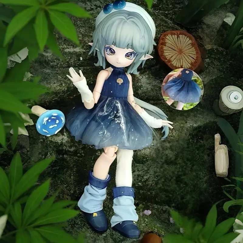 Echte Pilz-Pilz-Blindbox, 12 Punkte, BJD, bewegliche Puppe, Mystery-Box, Spielzeug, Ornament, Puppenfigur, Geburtstags-Überraschungsgeschenk