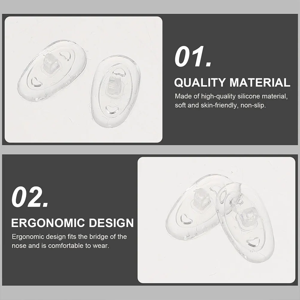 وسادات نظارات مريحة، وسادات أنف مضادة للانزلاق، طقم استبدال النظارات المتينة، ملحقات النظارات المريحة #5