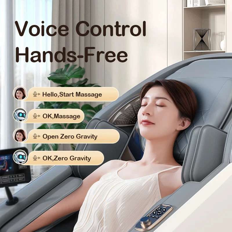 Massage Chair with Zero Gravity Full Body with AI Voice Control,Back Heating,Bluetooth Speaker,Full BodyAirbags Massage Chair