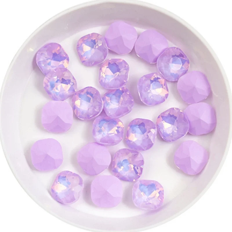 100 sztuk 8mm Fat Square Neon Mocha diament do paznokci Multi cut kryształ szpiczasty dolny biżuteria do paznokci Super musujące diamentowe akcesoria