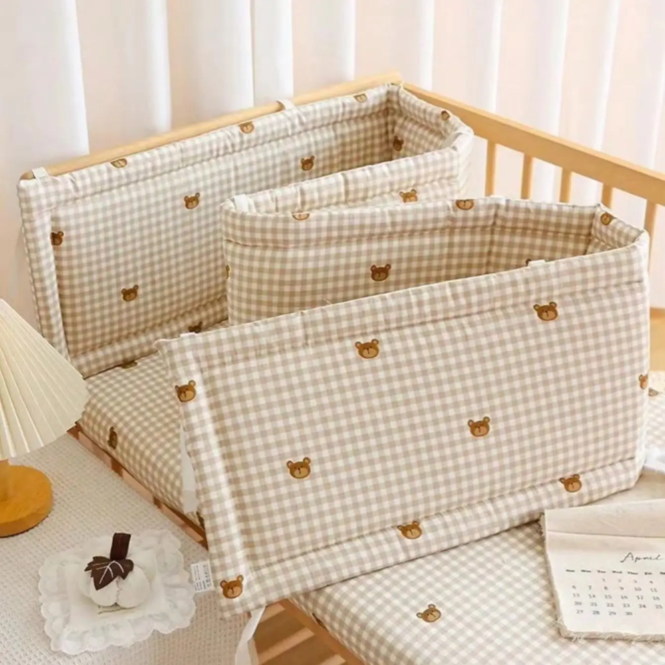 Protector de Cuna para Bebés, Barandilla de Seguridad para Recién Nacidos, Cojín Trenzado para la Seguridad Infantil, Cunas para Bebés
