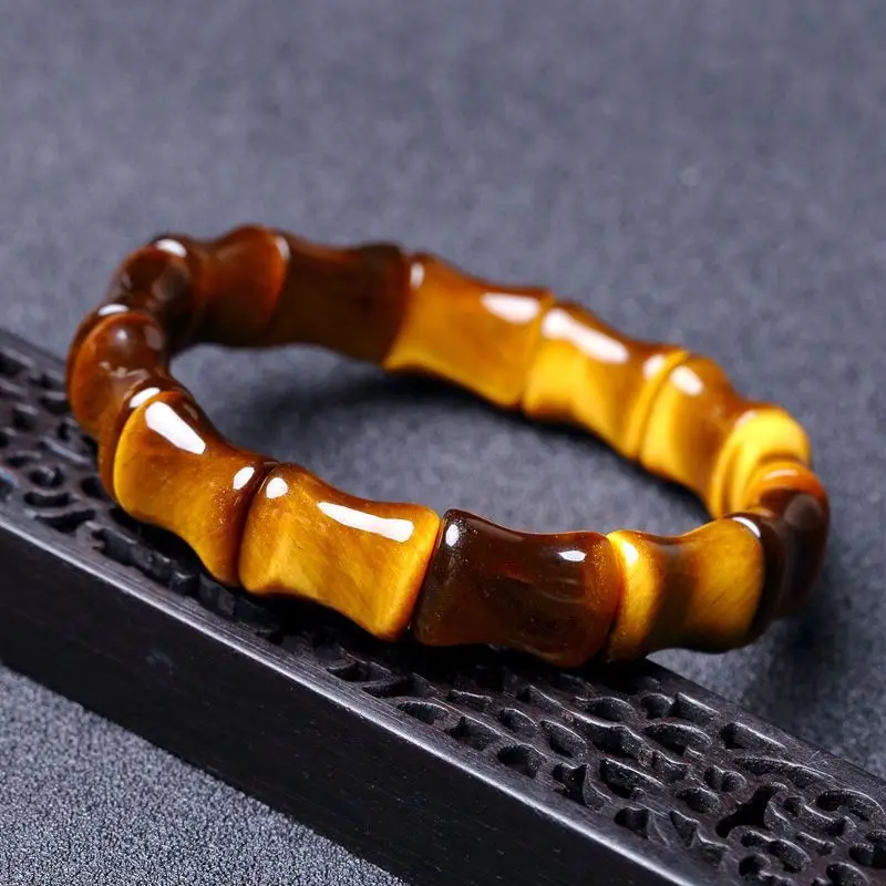 Tiger's Eye Stone Bamboo Joint Hand Row Joint High Single Circle Bracelet Men's and Women's Models