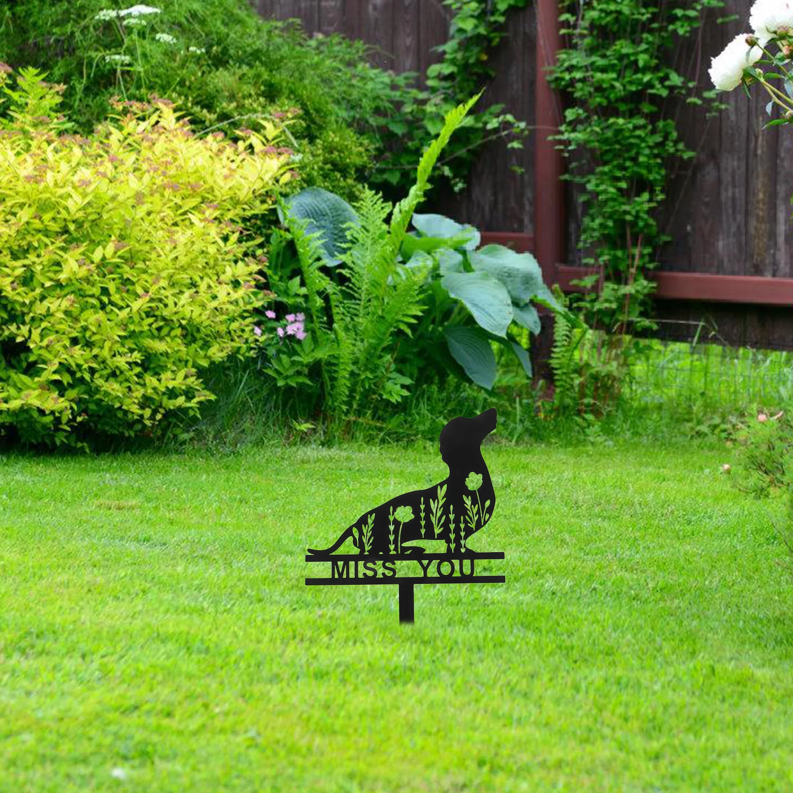 

Dachshund Ground Plug Metal Decor Lawn nament Garden Stake Yard Art Puppy Animal Sign Iron Dog Yard Sign Garden Decoration