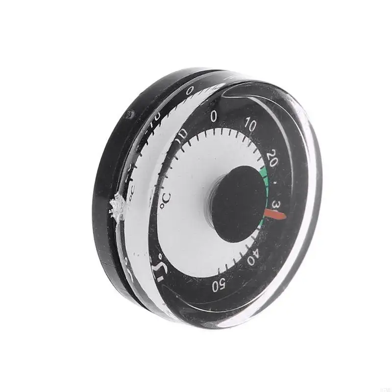 37ME Diametro 27mm Mini termometro meccanico rotondo Mini temperatura circolare in plastica -20~50 ℃ Leggero