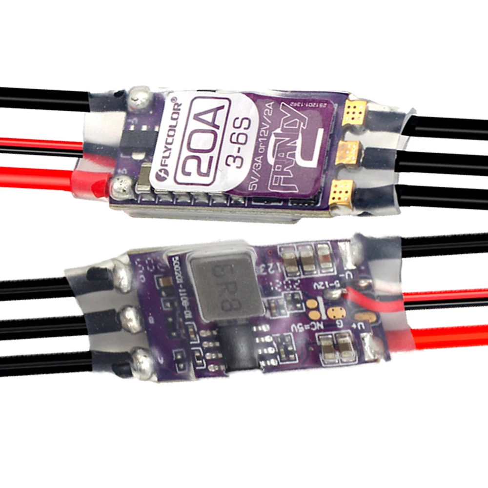

FLYCOLOR Francy 2 Brushless ESC 20A 30A 40A 50A BLHELI-32 BL32 3-6S Speed Controller 5V/3A 12V/2A For RC Plane Airplane Francy2