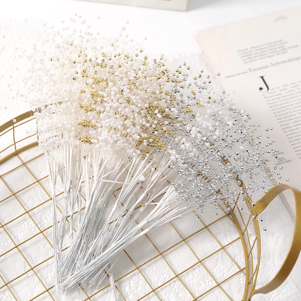 1/3Pcs Artificial Pearl Bouquet for Home Decor Birthday Party Wedding Decoration DIY Craft Gifts Garland Vase Ornament Accessory