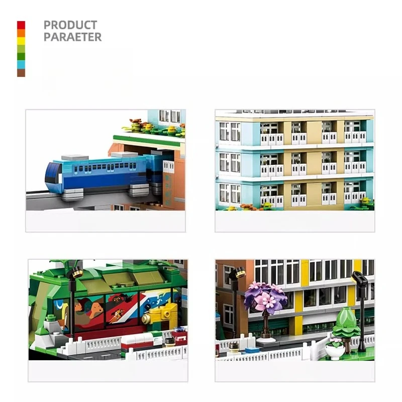 Klocki konstrukcyjne SEMBO Chongqing Liziba Station, modne zabawki kreatywne do składania, edukacyjne modele, ozdoby, prezenty