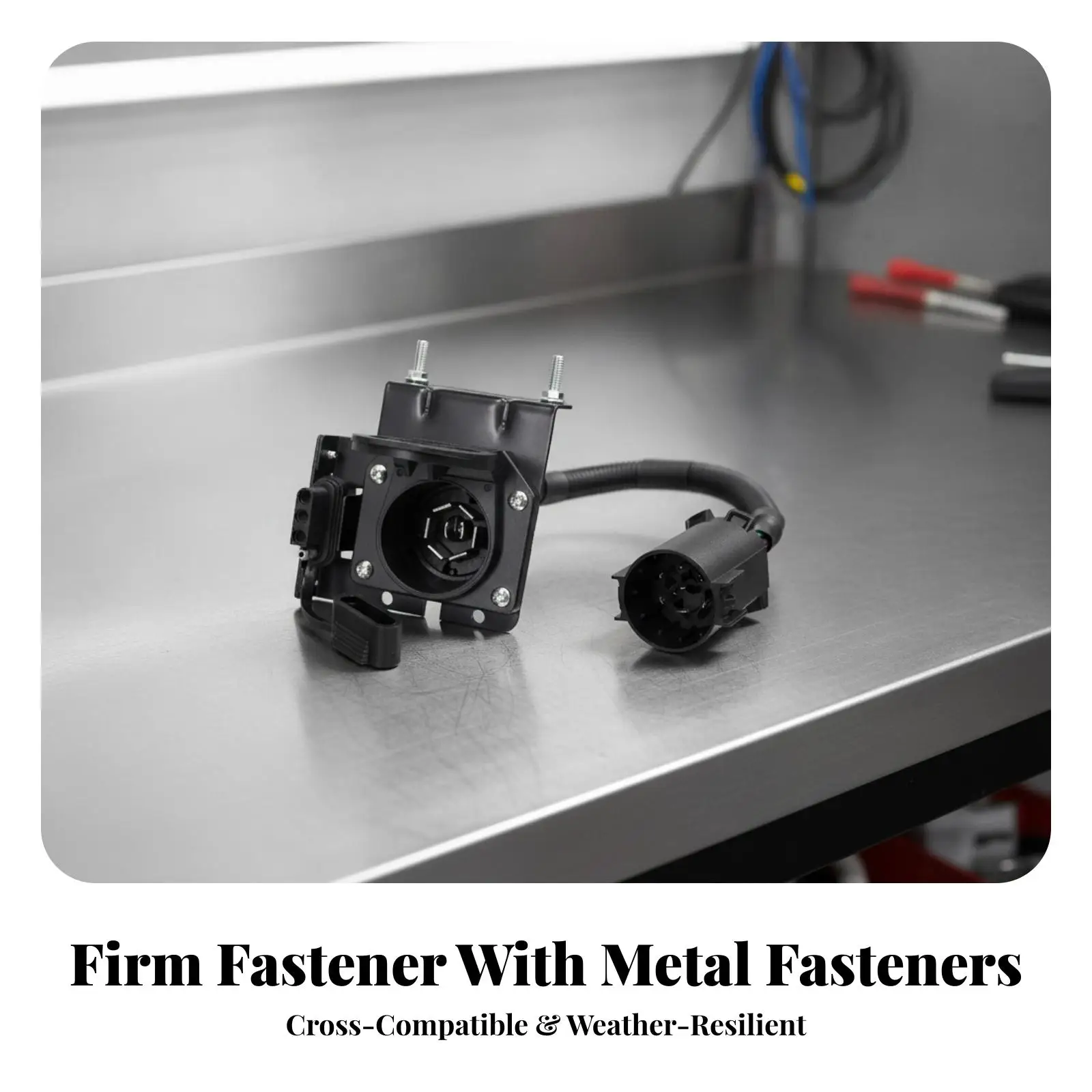 Durable Plastic Trailer Wiring Converter 4 Way Flat to 7 Way Round for Vehicle Trailer Light Power Transfer