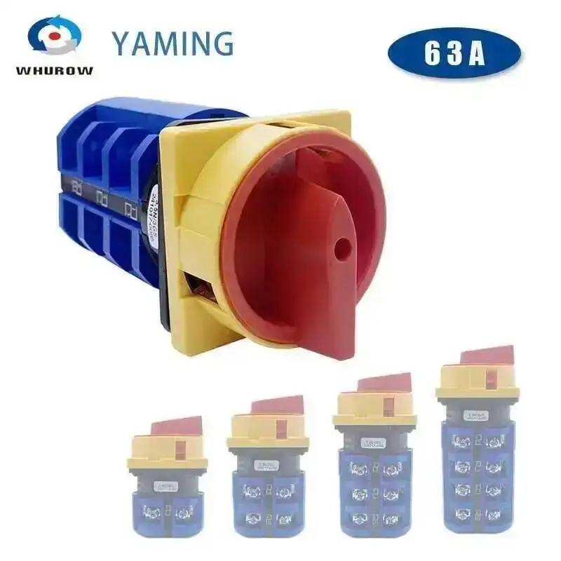 

63A Padlock Isolator Changeover Rotary Cam Switch Power Cut-off Knob Master Control Circuit OFF-ON LW28 YMW26 LW26GS