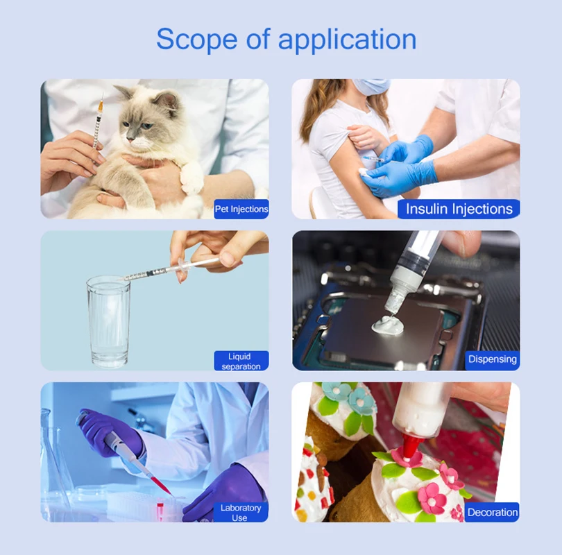 Immagine 7: Siringhe Monouso da 0,5ml e 1ml, Confezione Sterile Individuale, Strumenti per Dosaggio Liquidi per Test di Laboratorio e Cura degli Animali