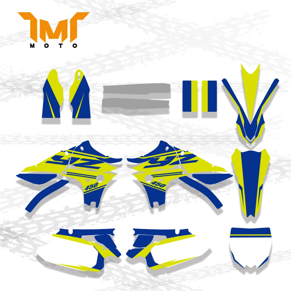 TMT Motorcycle TEAM GRAPHICS & BACKGROUNDS DECALS STICKERS Kits for Yamaha YZ450F YZF450 YZF 450 YZ 450F 2010 2011 2012 2013